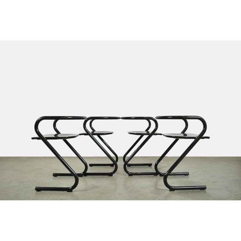 Ensemble de 4 chaises vintage par Borge Lindau et Bo Lindekrantz pour Lammhults, Suède 1970