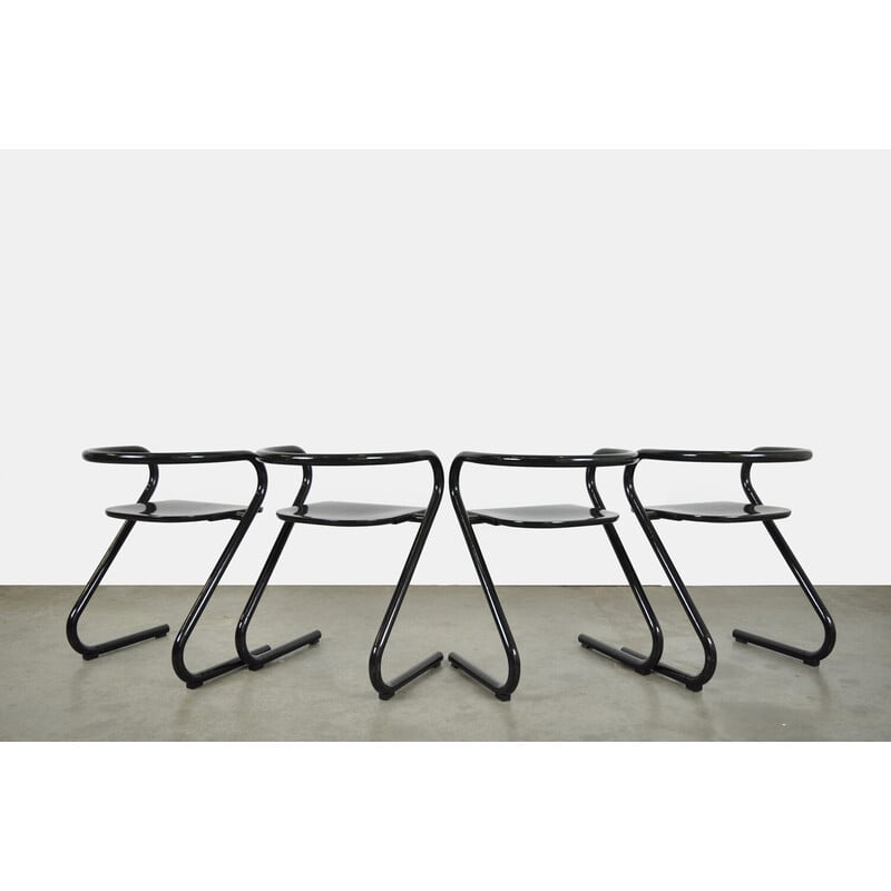 Set of 4 vintage chairs by Borge Lindau and Bo Lindekrantz for Lammhults, Sweden 1970