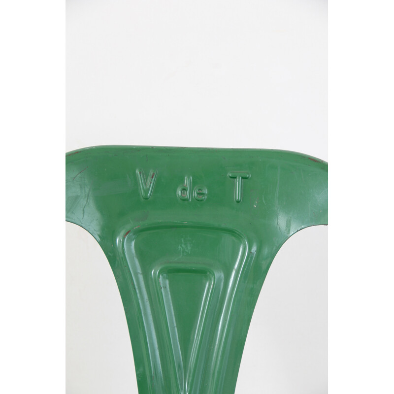 Green metal chair by Joseph Mathieu for Multipl's - 1950s