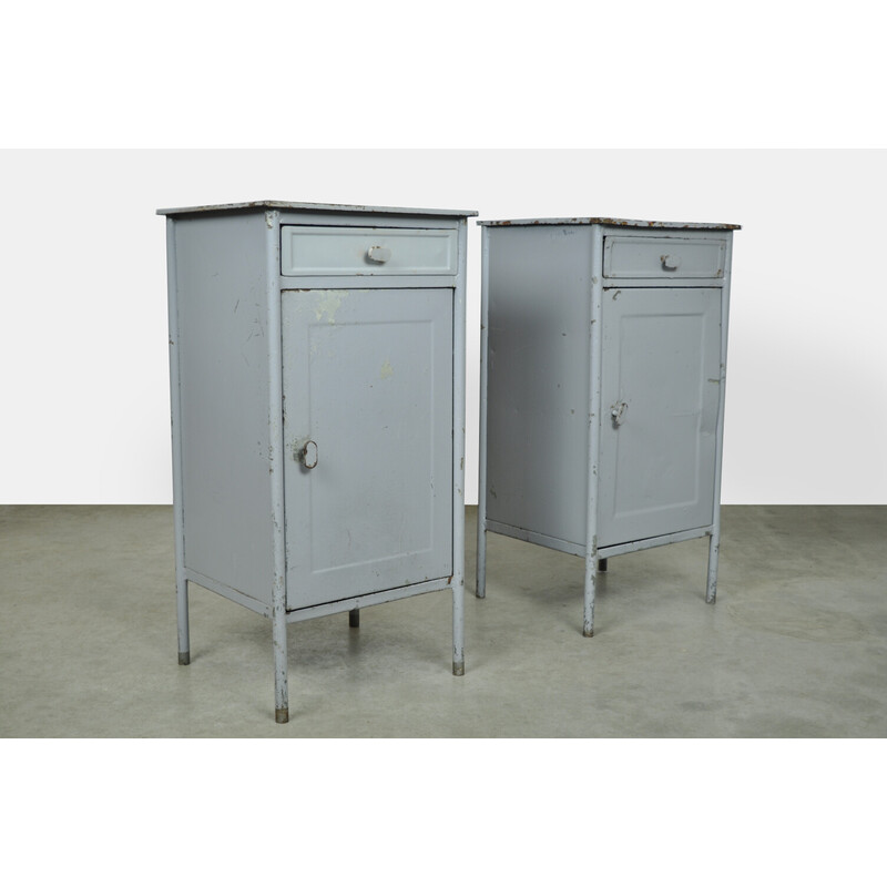 Vintage metal hospital cabinets, Eastern Europe 1960