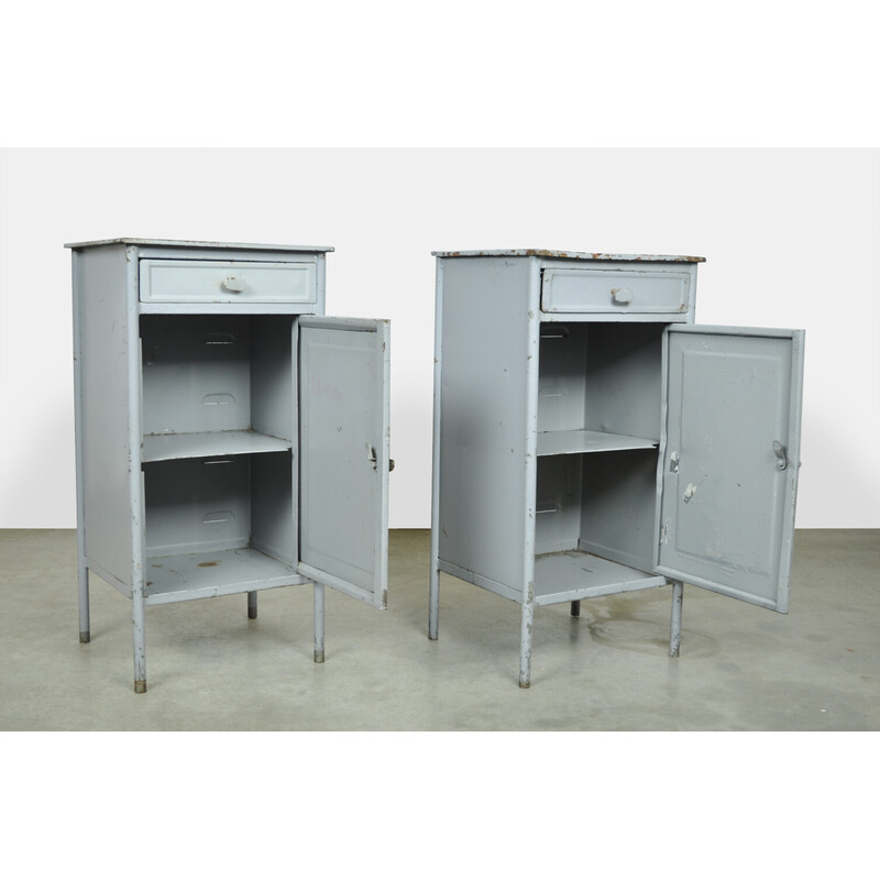 Vintage metal hospital cabinets, Eastern Europe 1960