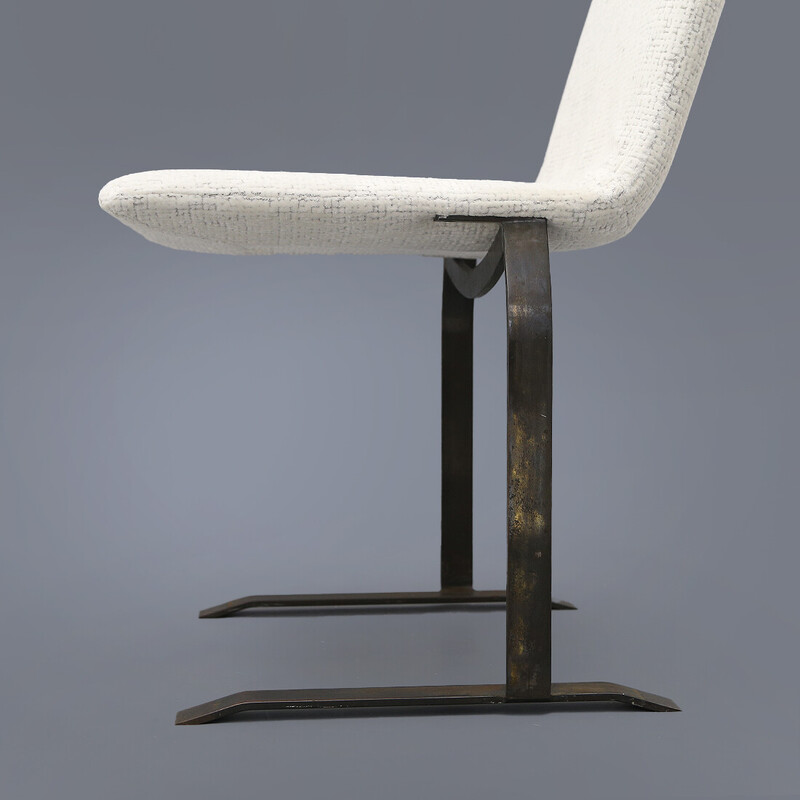 Pareja de sillas vintage "Inlay" en latón y metal de Giovanni Offredi para Saporiti, 1970