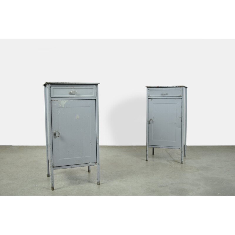 Vintage metal hospital cabinets, Eastern Europe 1960