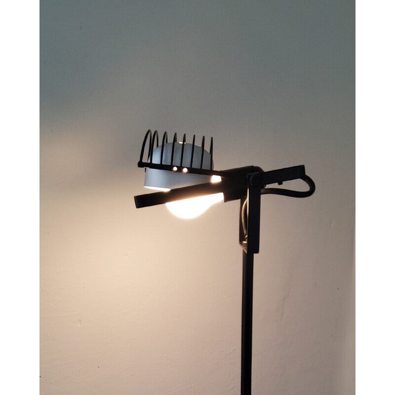 Vintage "Sintesi Terra" floor lamp in black lacquered metal by Ernesto Gismondi, 1970