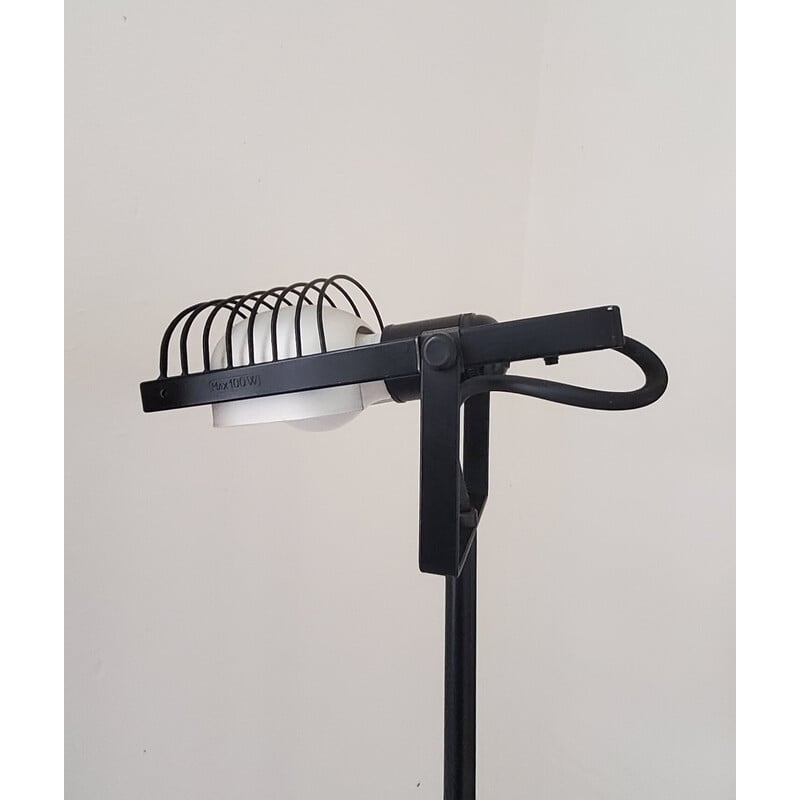 Vintage "Sintesi Terra" floor lamp in black lacquered metal by Ernesto Gismondi, 1970