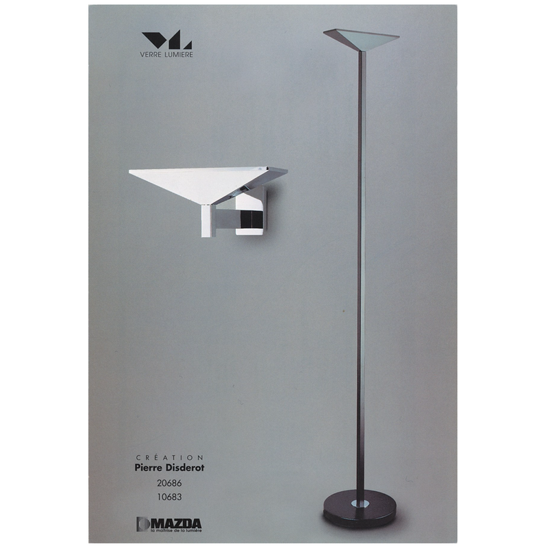 Pair of vintage chrome wall lamp by Disderot for Verre et Lumière, France 1982