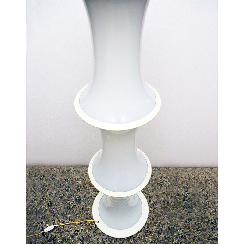 Vintage bamboo and blown glass lamp by Tronconi for Vistosi Murano, 1970