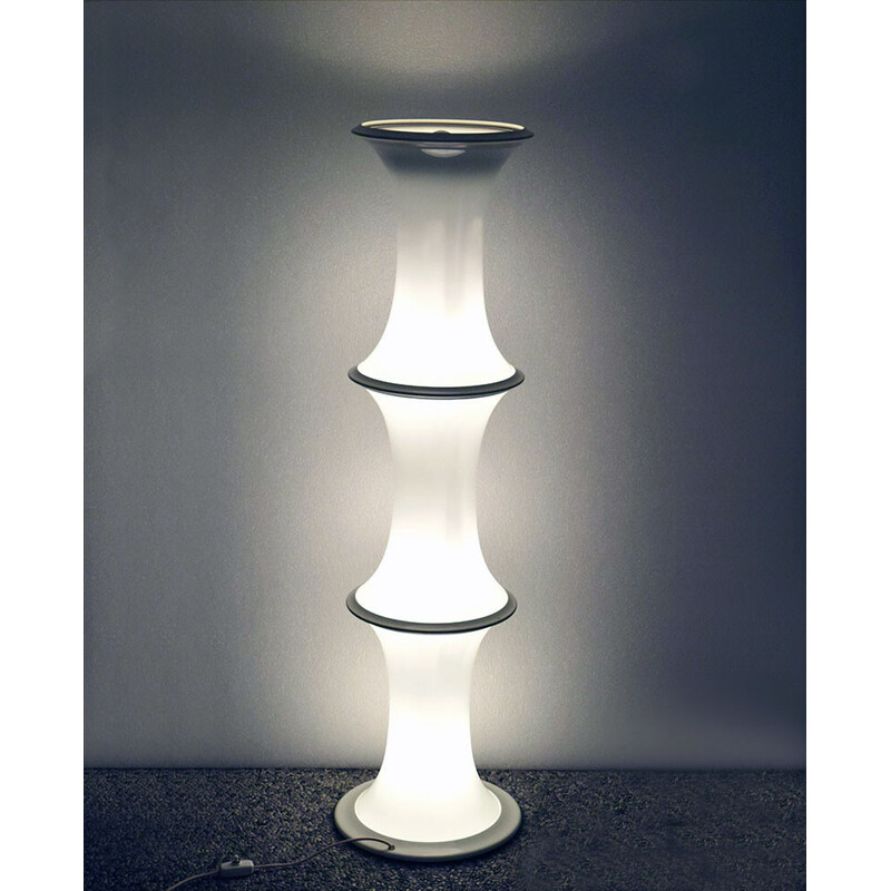 Lampe vintage en bambou et verre soufflé par Tronconi pour Vistosi Murano, 1970