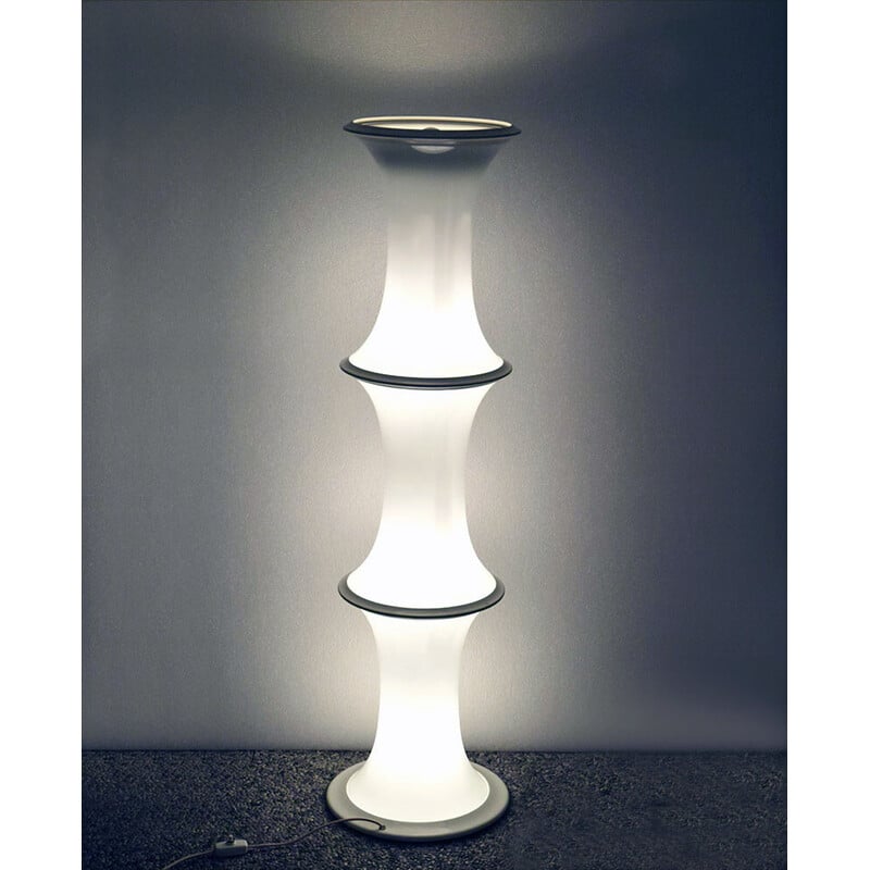 Vintage bamboo and blown glass lamp by Tronconi for Vistosi Murano, 1970