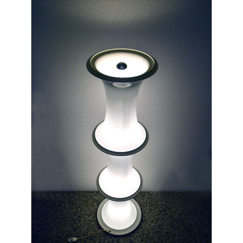 Vintage bamboo and blown glass lamp by Tronconi for Vistosi Murano, 1970