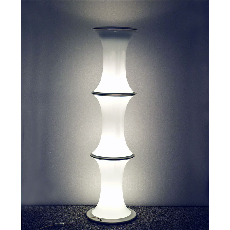 Vintage bamboo and blown glass lamp by Tronconi for Vistosi Murano, 1970