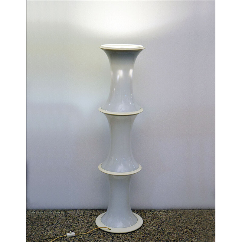 Vintage bamboo and blown glass lamp by Tronconi for Vistosi Murano, 1970