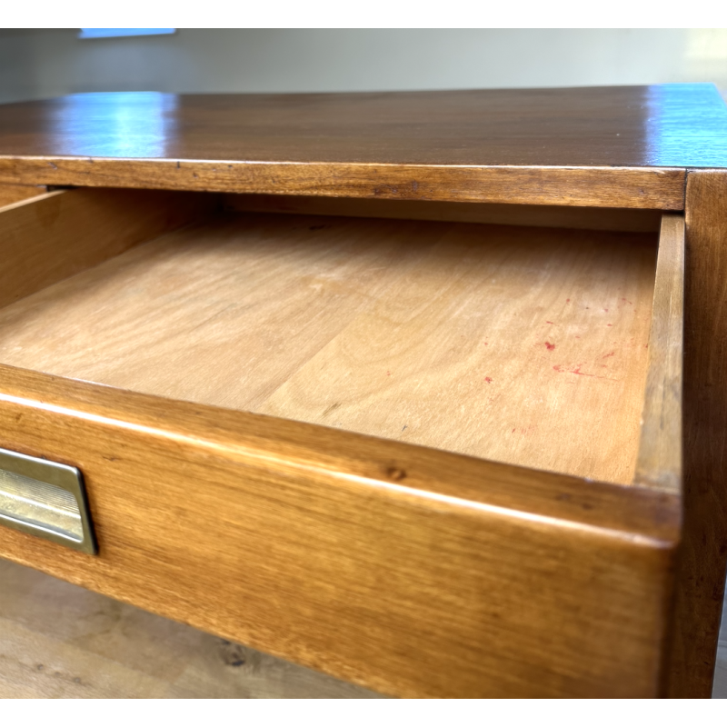 Vintage chestnut and brass desk by Gio Ponti for Schirolli, Italy 1950