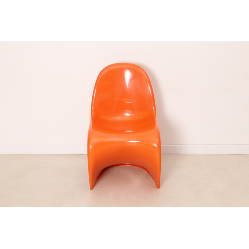 Suite of 6 orange "Panton" chairs, Verner PANTON - 1972