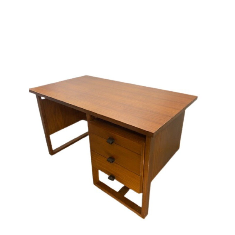 Bureau vintage en bois avec 3 tiroirs