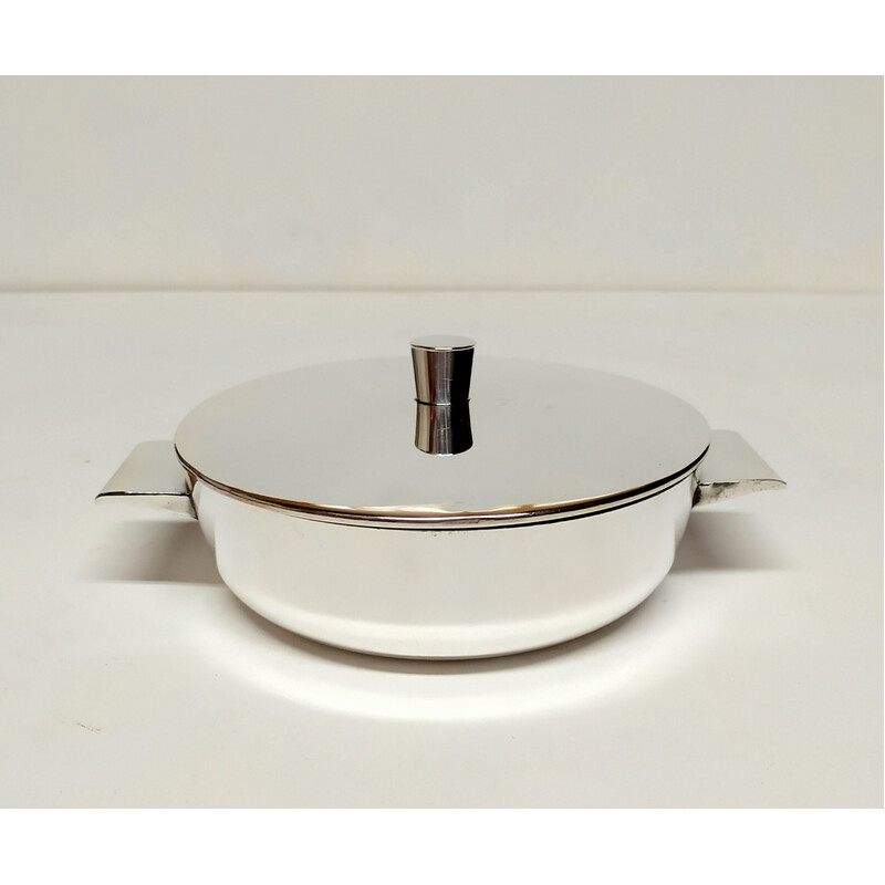 Vintage silver alpaca soup bowl by Gio Ponti for Krupp-Milan, 1953