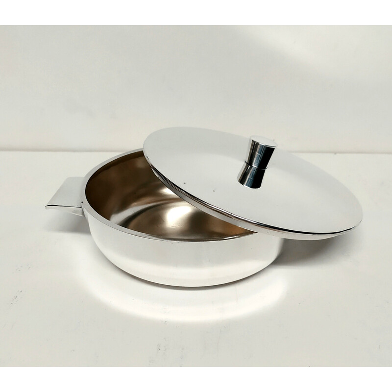 Vintage silver alpaca soup bowl by Gio Ponti for Krupp-Milan, 1953