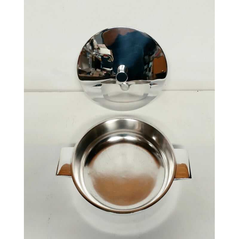 Vintage silver alpaca soup bowl by Gio Ponti for Krupp-Milan, 1953