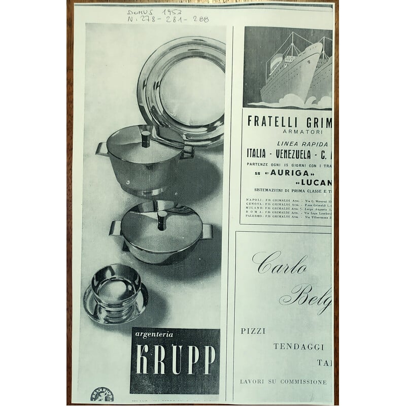 Paar alte Suppenschalen von Gio Ponti für Krupp-Mailand, 1953