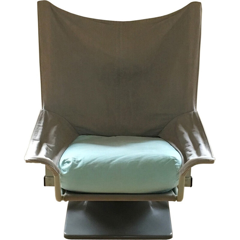 Grey armchair in plastics and fabric by Paolo Deganello - 1980s