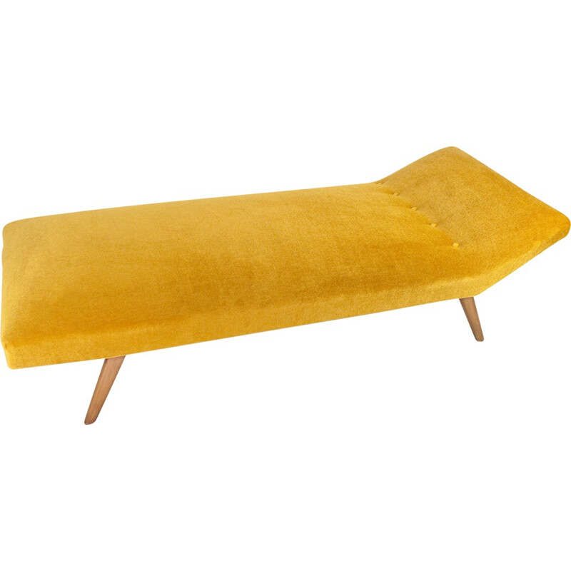 Gold daybed in mohair and wood - 1950s