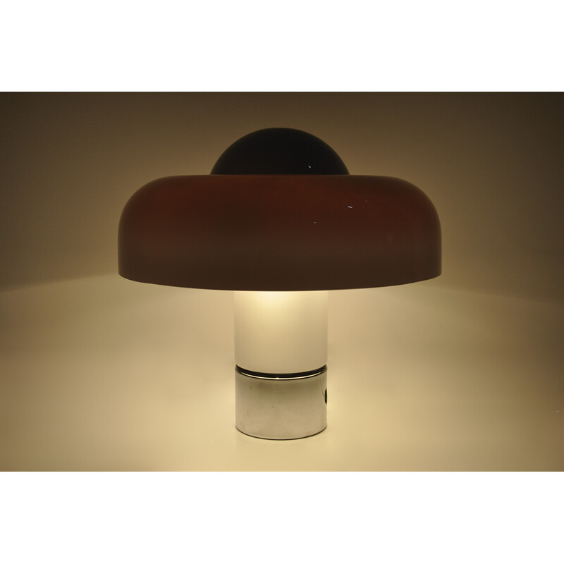 Vintage Brumbury lamp in white plastic and metal by Luigi Massoni for Harvey Guzzini, 1970