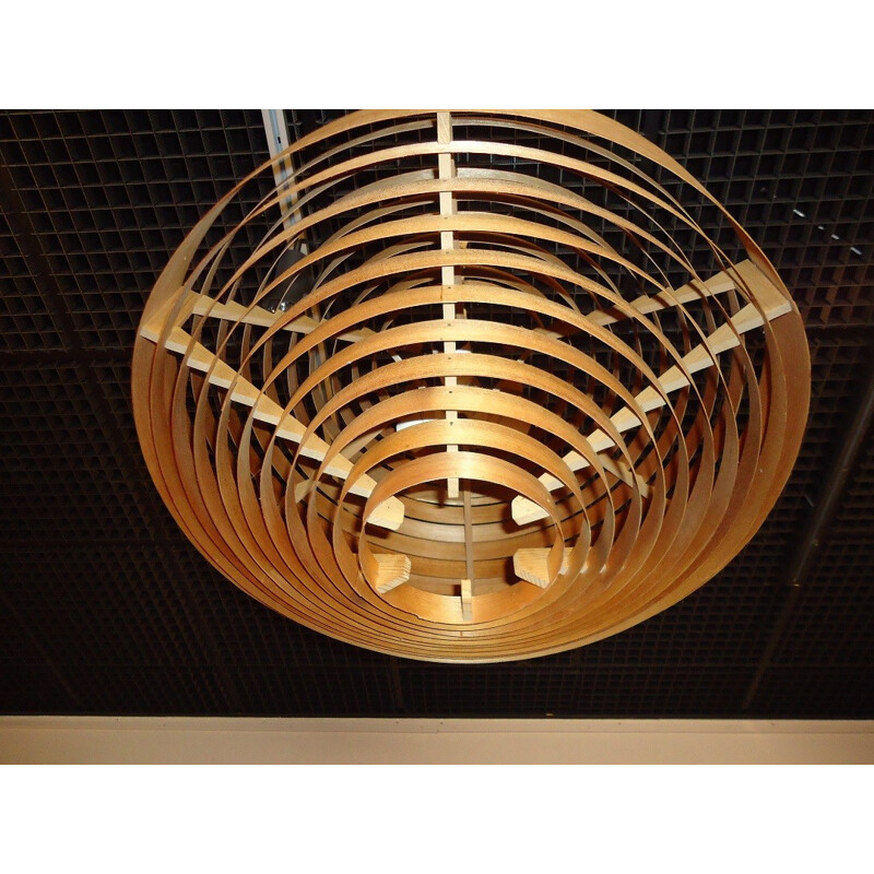 Hanging lamp in wood and steel by Hans Agne Jacobsen - 1960s