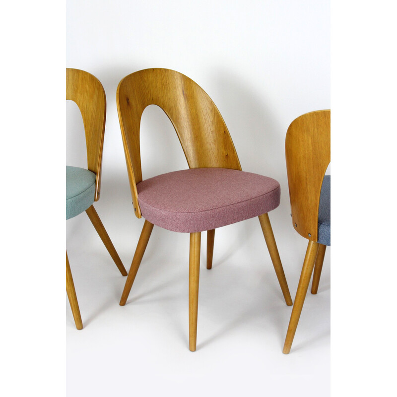 Set of 4 vintage beech wood dining room chairs by Antonin Suman, 1960