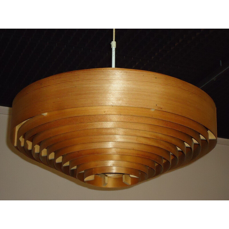 Hanging lamp in wood and steel by Hans Agne Jacobsen - 1960s