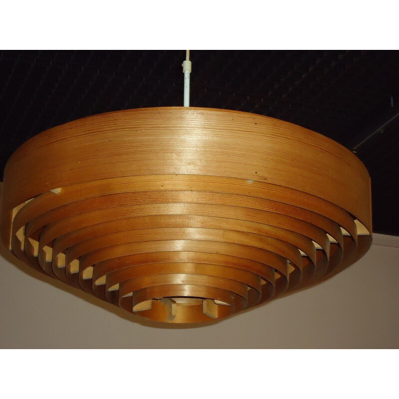 Hanging lamp in wood and steel by Hans Agne Jacobsen - 1960s