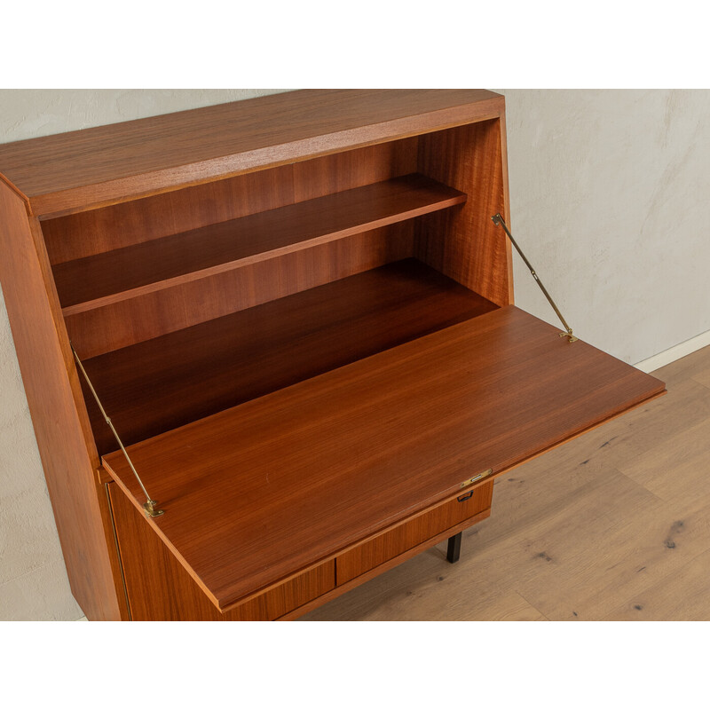 Vintage desk in teak veneer and black steel, Germany 1960