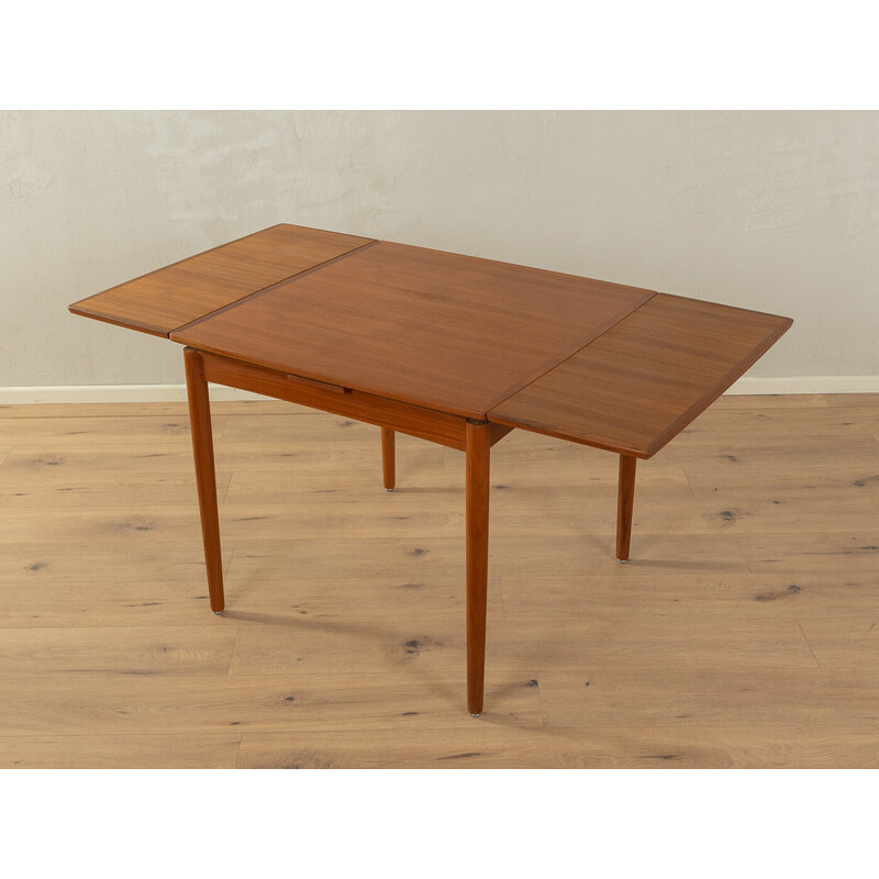 Table à repas vintage extensible en teck massif et bois par Poul Hundevad, Danemark 1960