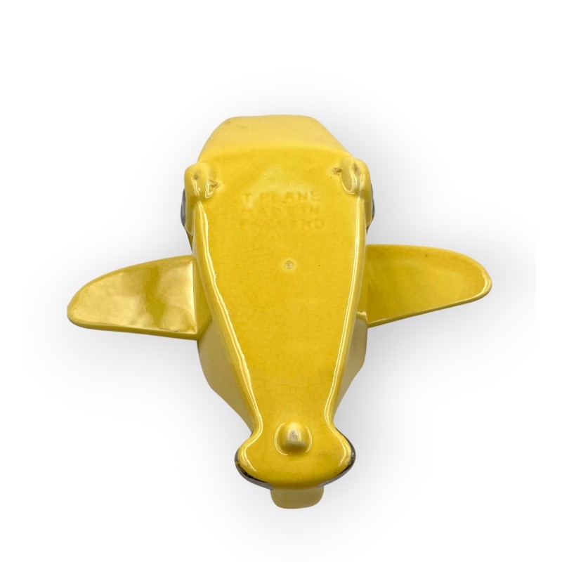Théière d'avion vintage "T-Plane" en céramique jaune, Royaume-Uni 1930