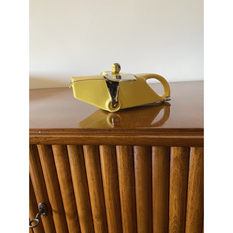 Vintage yellow ceramic "T-Plane" airplane teapot, UK 1930