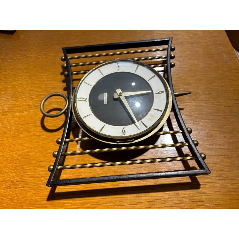 Relógio de latão vintage para Bayard, 1950