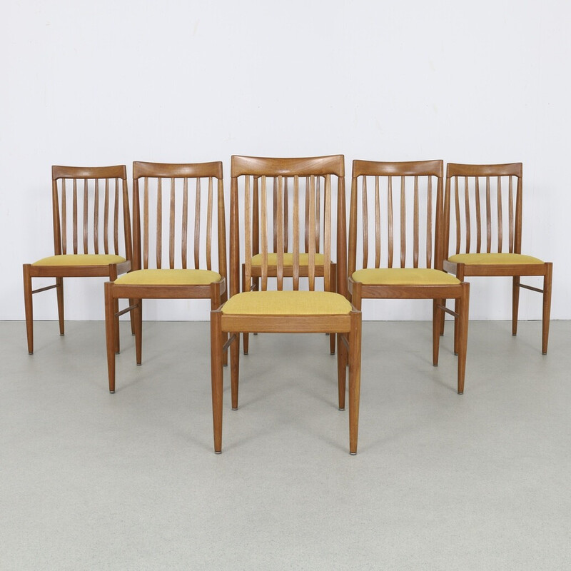 Lot de 6 chaises de salle à repas vintage en teck par H.W. Klein pour Bramin, 1970