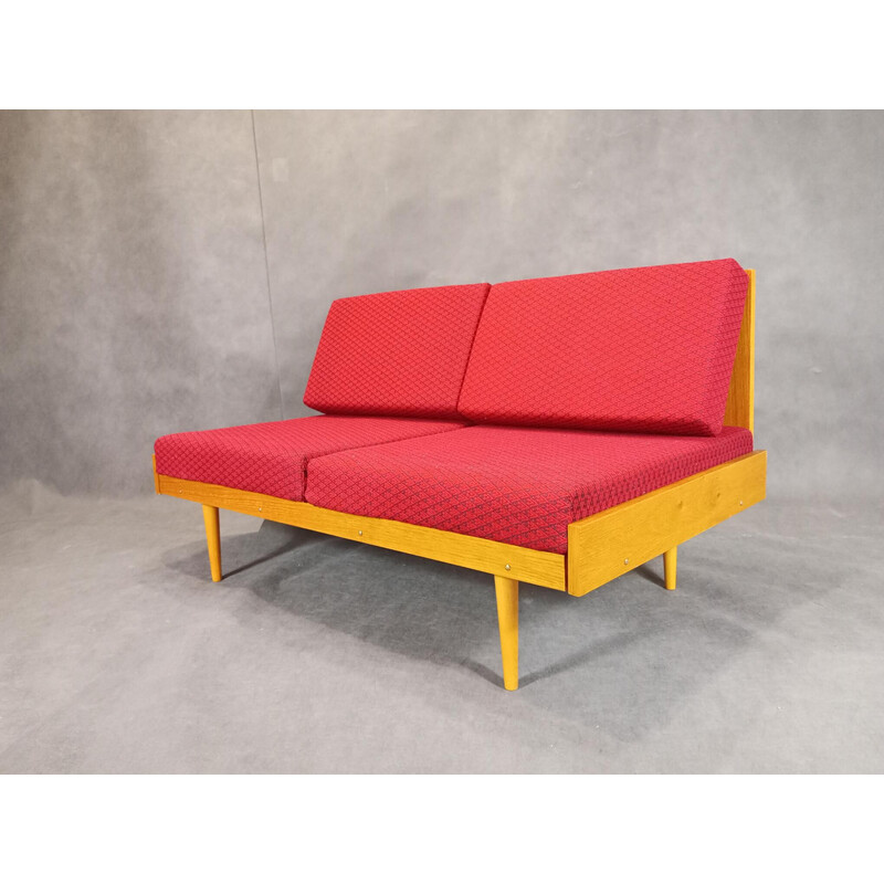 Vintage wooden 2-seater sofa by Valassky Drevopromysl, Czechoslovakia 1960