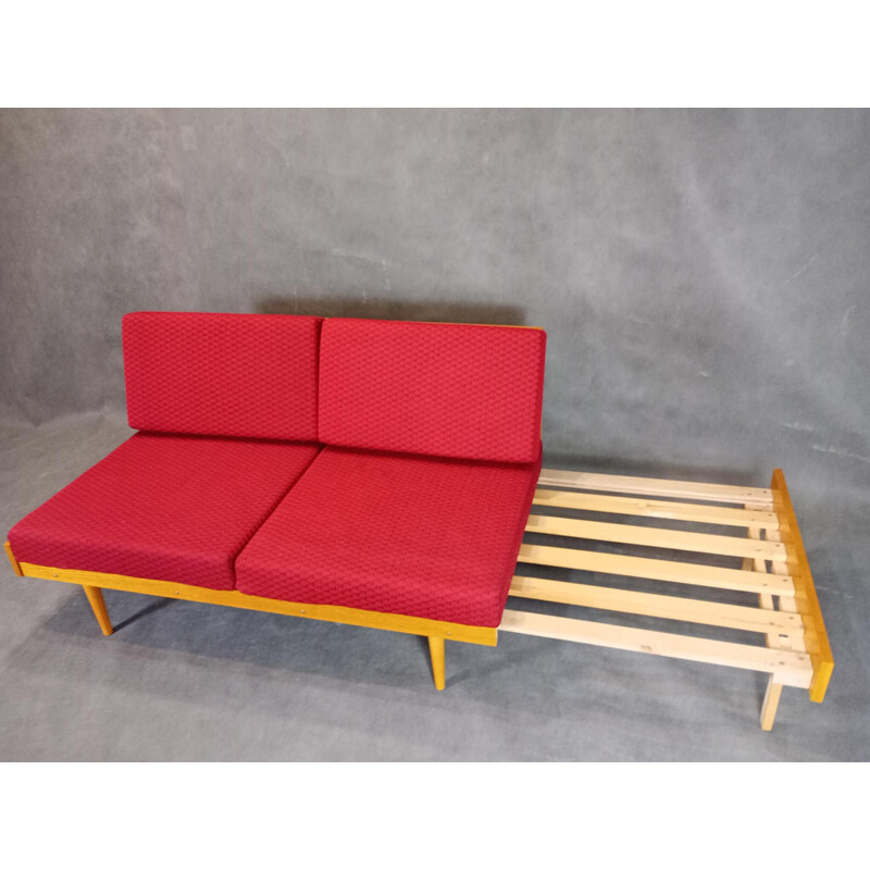 Vintage wooden 2-seater sofa by Valassky Drevopromysl, Czechoslovakia 1960
