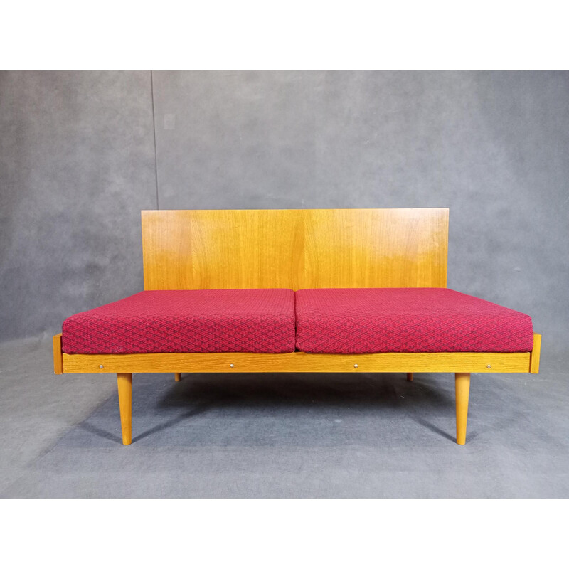 Vintage wooden 2-seater sofa by Valassky Drevopromysl, Czechoslovakia 1960