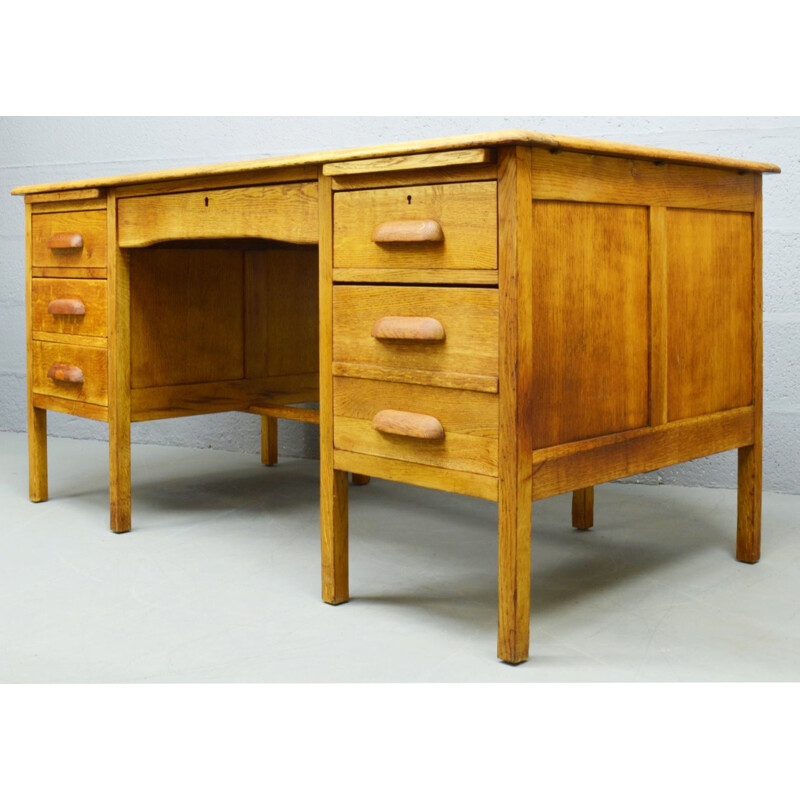 Bureau en chêne massif vintage - 1960