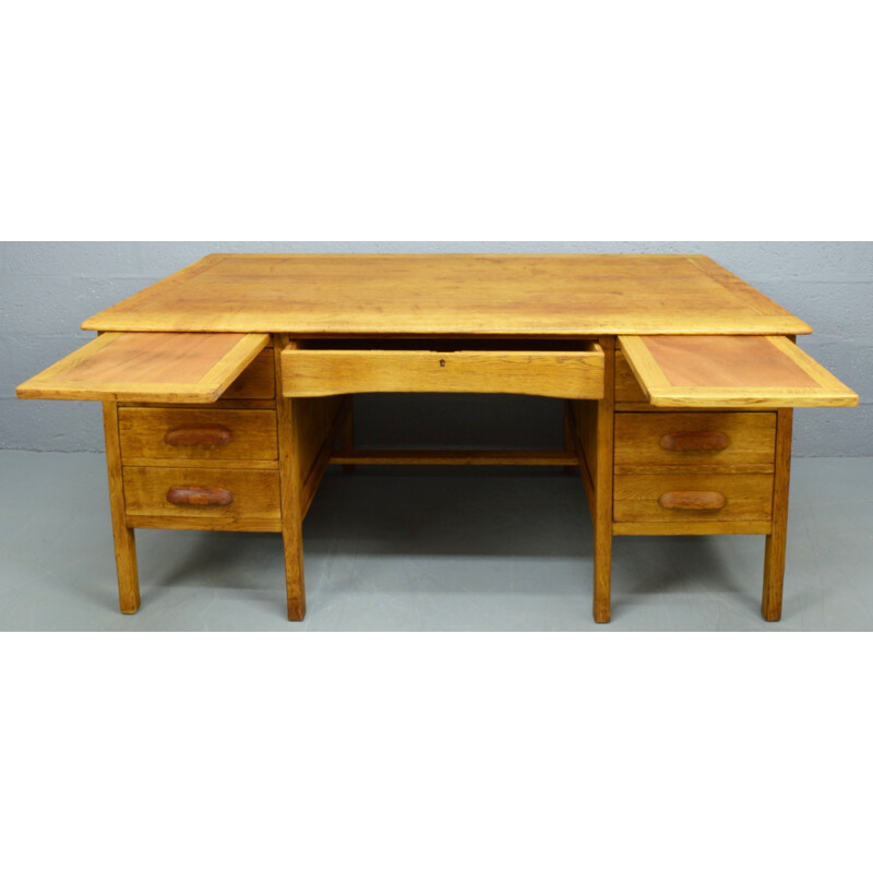 Mid-Century solid oak desk - 1960s