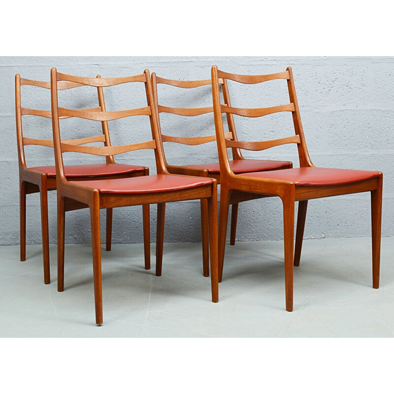 Set of 4 mid-century teak danish dining chairs by Kai Kristiansen - 1960s