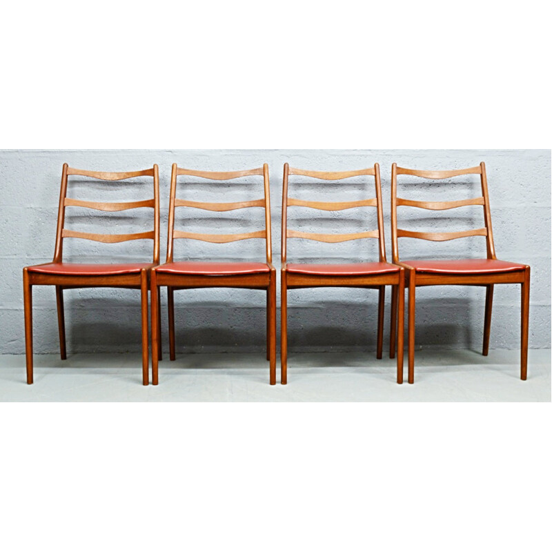 Set of 4 mid-century teak danish dining chairs by Kai Kristiansen - 1960s