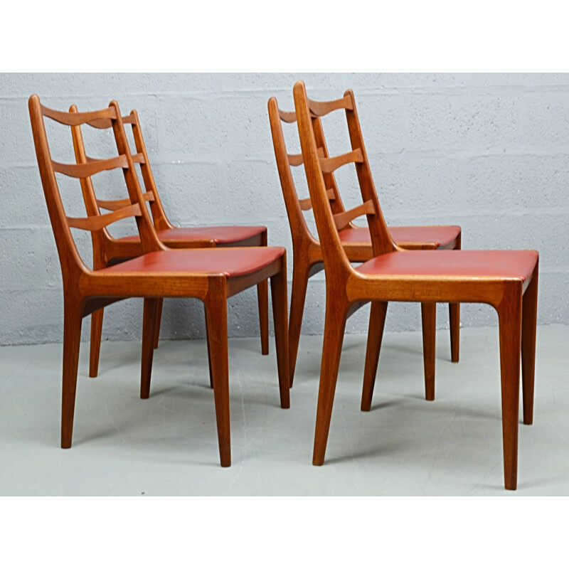 Set of 4 mid-century teak danish dining chairs by Kai Kristiansen - 1960s