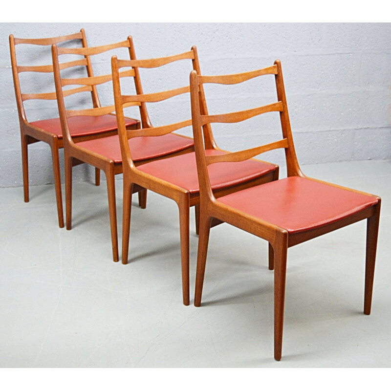 Set of 4 mid-century teak danish dining chairs by Kai Kristiansen - 1960s