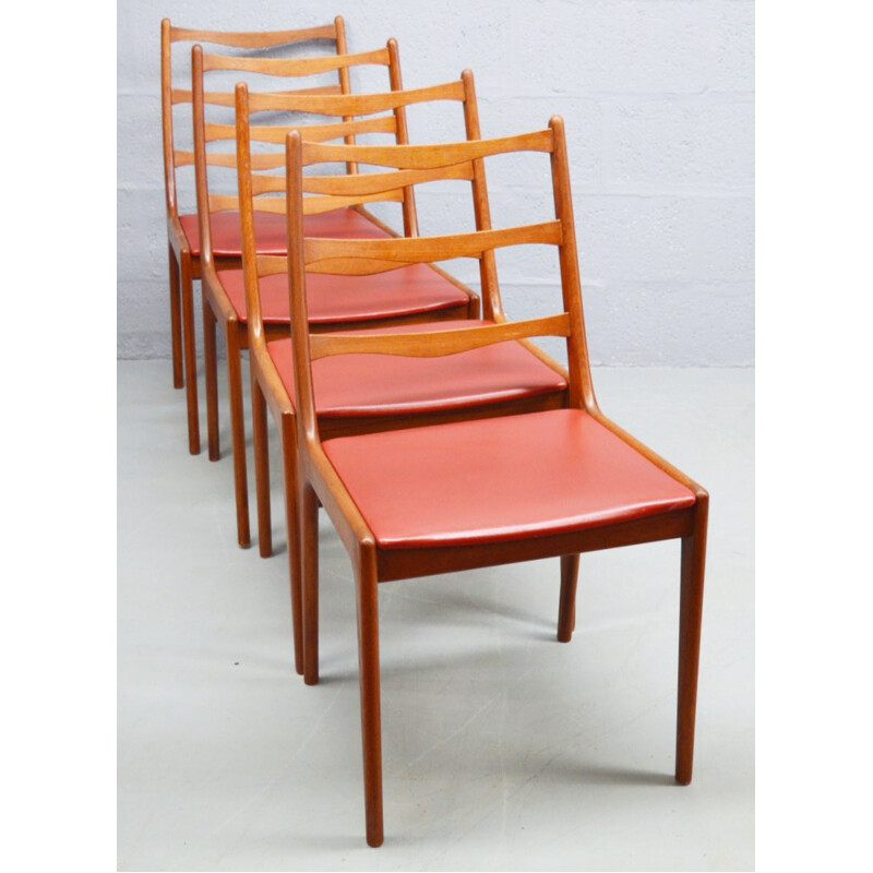 Set of 4 mid-century teak danish dining chairs by Kai Kristiansen - 1960s