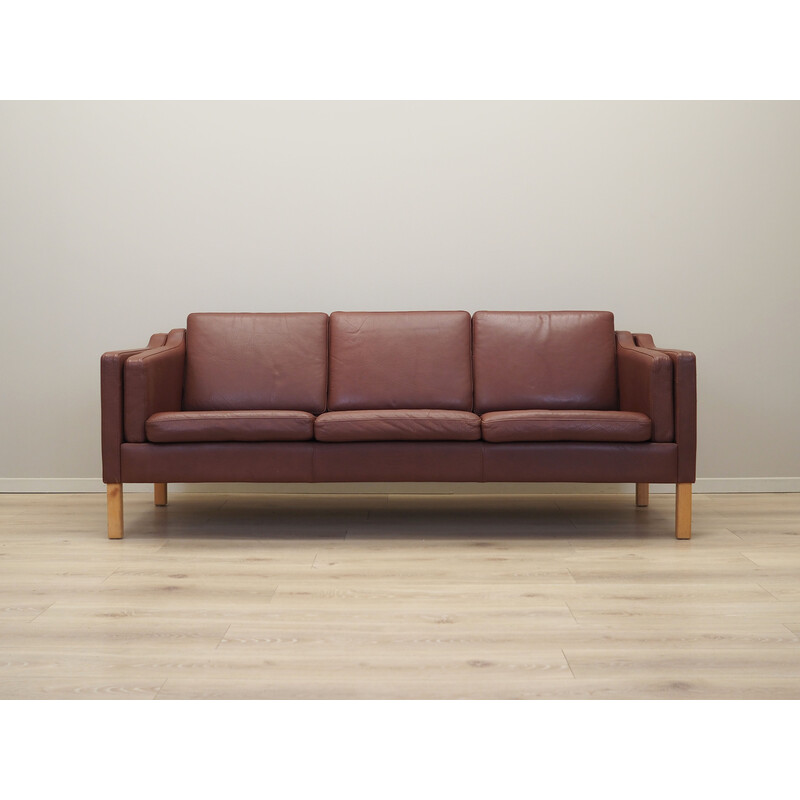 Vintage 3-seater sofa in solid wood and beech, Denmark 1970