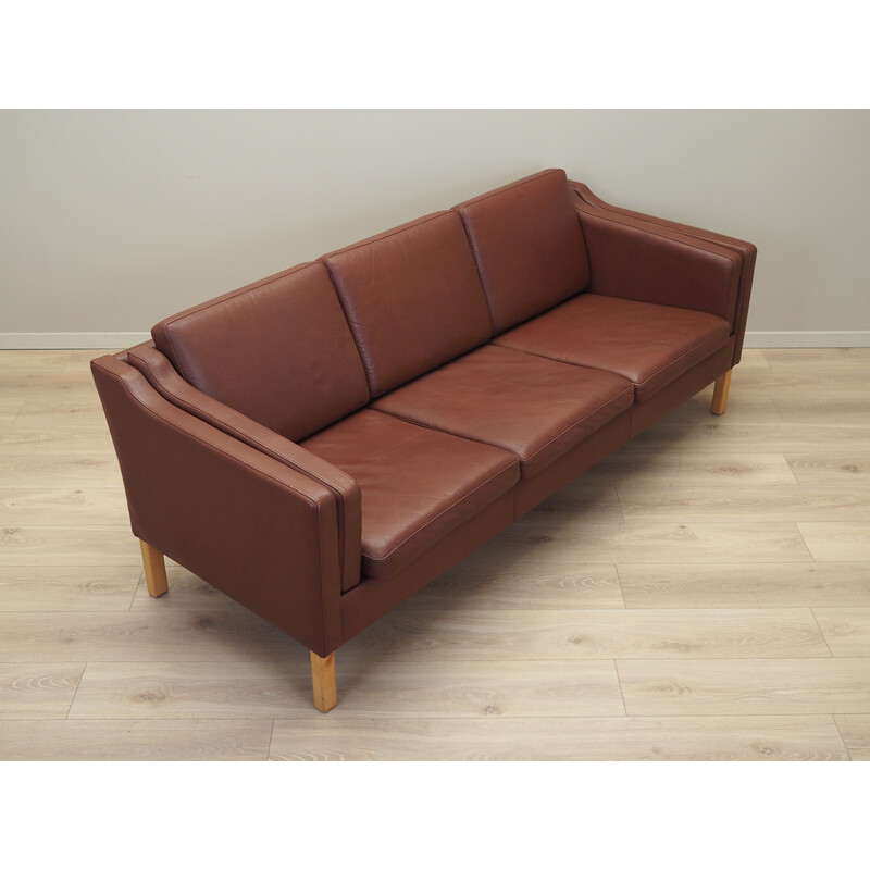 Vintage 3-seater sofa in solid wood and beech, Denmark 1970