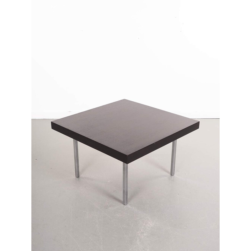 Vintage model 1844 side table in stained wood and metal by Kho Liang for Artifort, Netherlands 1960