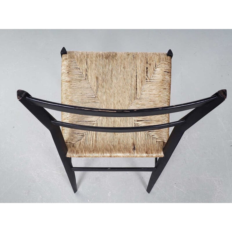 Vintage Superleggera chair in birch wood and rattan by Gio Ponti for Cassina, 1957